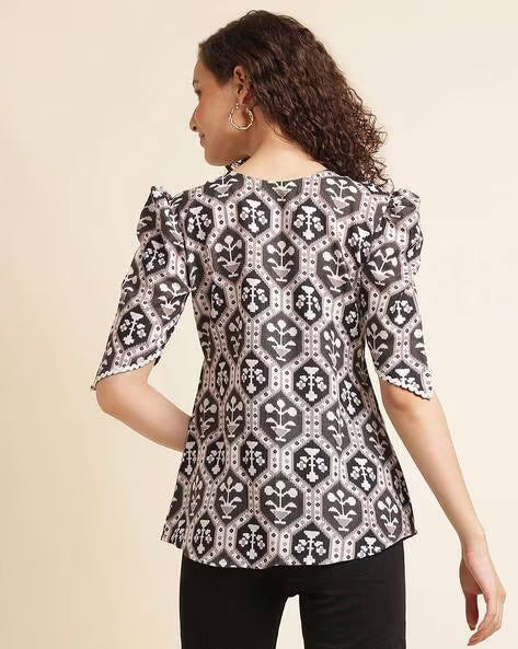 Women Printed Relaxed Ft Top