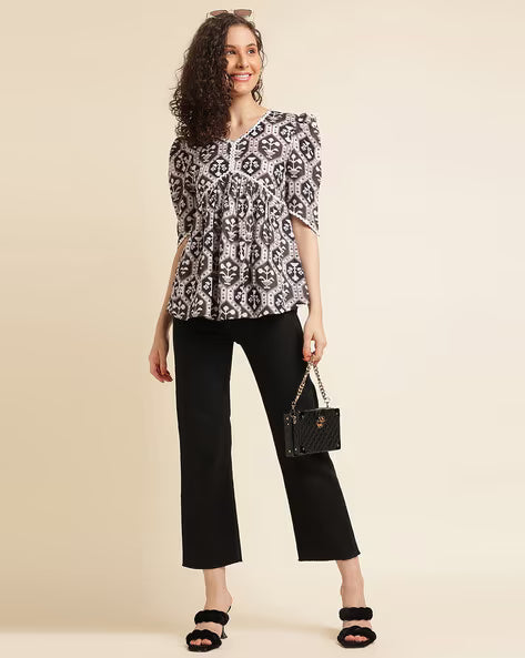 Women Printed Relaxed Ft Top