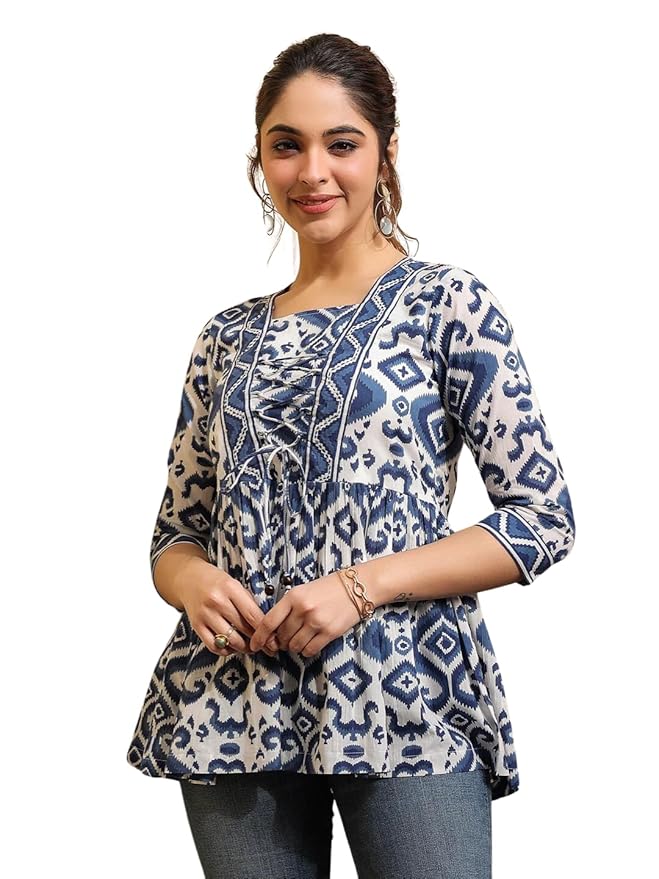 Regular Fit Printed Shirt Top Women | Tops Stylish Latest | Office Wear | Cotton Blend | Girls Top Women's