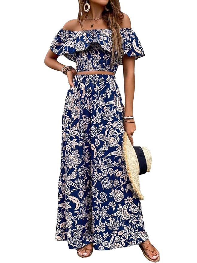 Trendy Queen Cord Set For Women Floral Printed | Co Ord Set For Women Stylish | Round Neck Top & Pant Set | Sleeveless Co-Ord Set
