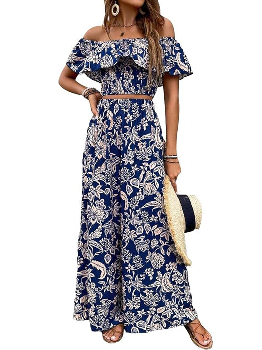 Trendy Queen Cord Set For Women Floral Printed | Co Ord Set For Women Stylish | Round Neck Top & Pant Set | Sleeveless Co-Ord Set