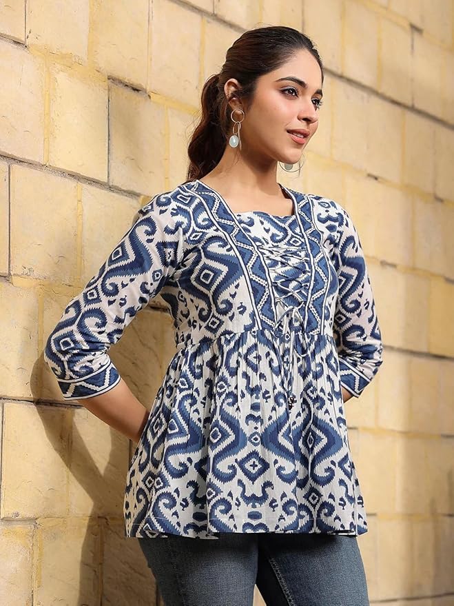 Regular Fit Printed Shirt Top Women | Tops Stylish Latest | Office Wear | Cotton Blend | Girls Top Women's