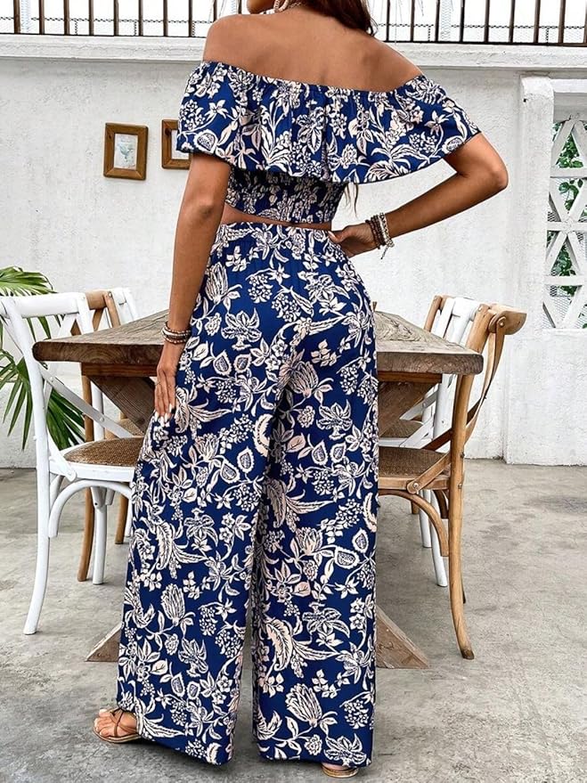 Trendy Queen Cord Set For Women Floral Printed | Co Ord Set For Women Stylish | Round Neck Top & Pant Set | Sleeveless Co-Ord Set