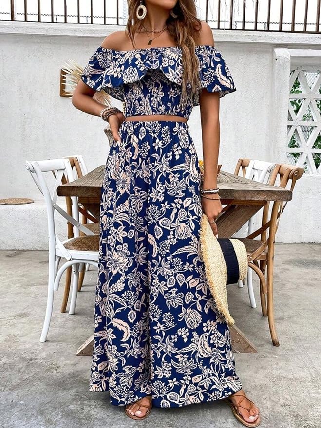 Trendy Queen Cord Set For Women Floral Printed | Co Ord Set For Women Stylish | Round Neck Top & Pant Set | Sleeveless Co-Ord Set
