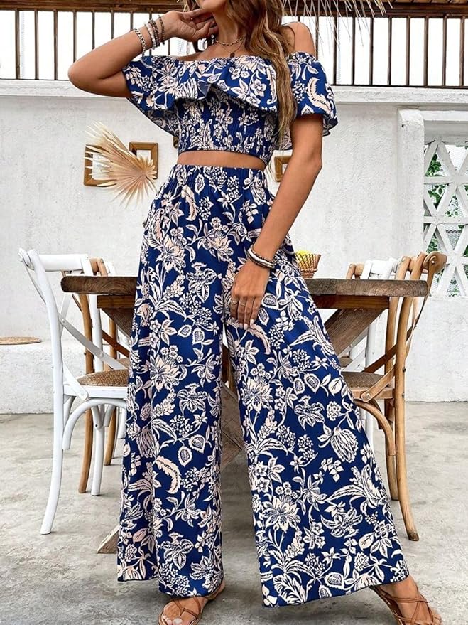Trendy Queen Cord Set For Women Floral Printed | Co Ord Set For Women Stylish | Round Neck Top & Pant Set | Sleeveless Co-Ord Set