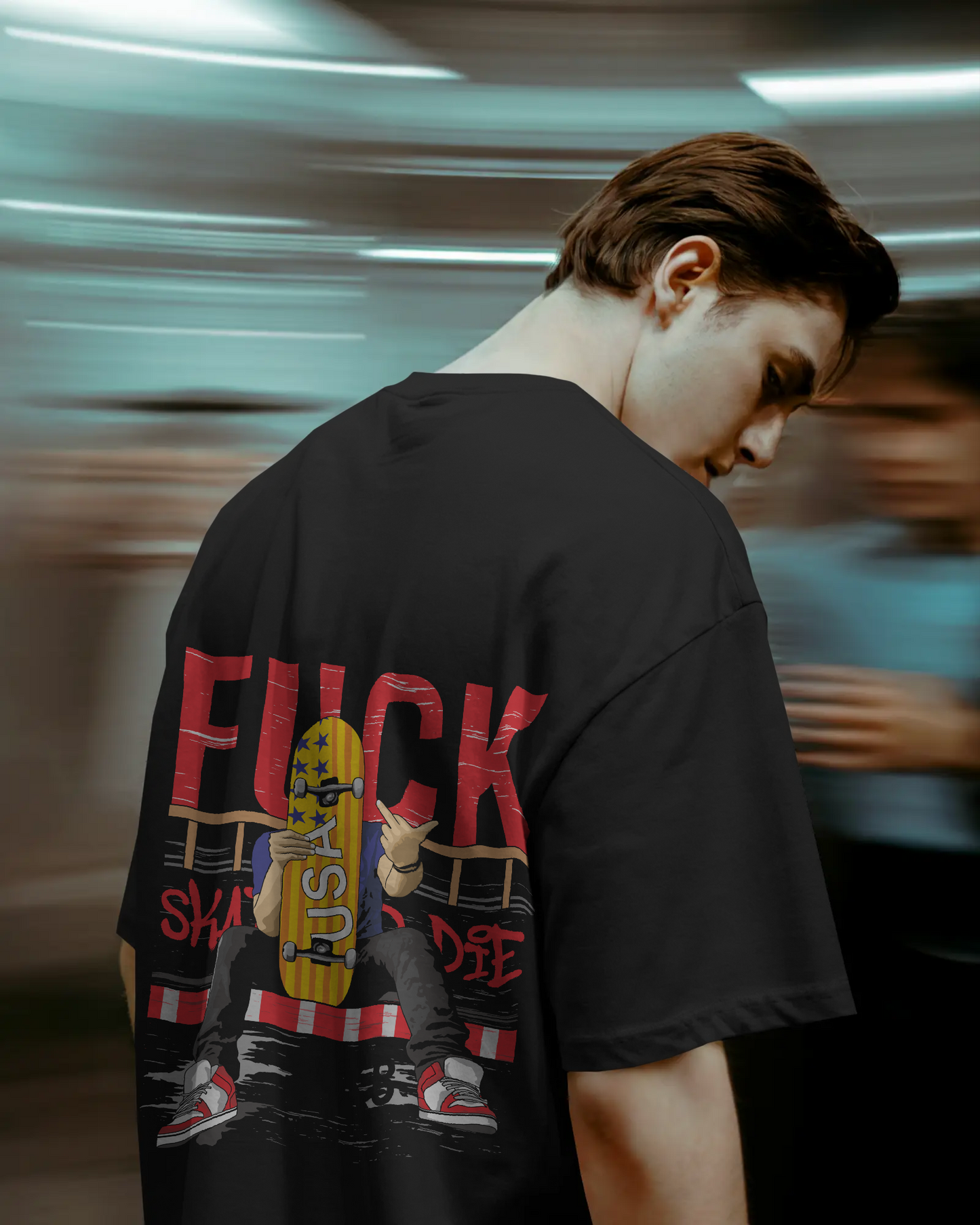 FUCK SKADE DIE UNISEX OVERSIZED TSHIRT